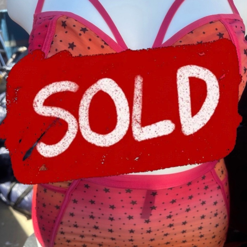 Torrid Red and Black Star Pattern Bra Set